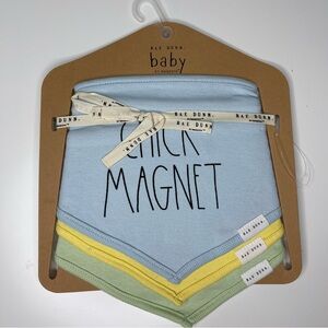 NEW Rae Dunn Set of 3 Easter-Theme Baby Bandana Bibs 100% Cotton
